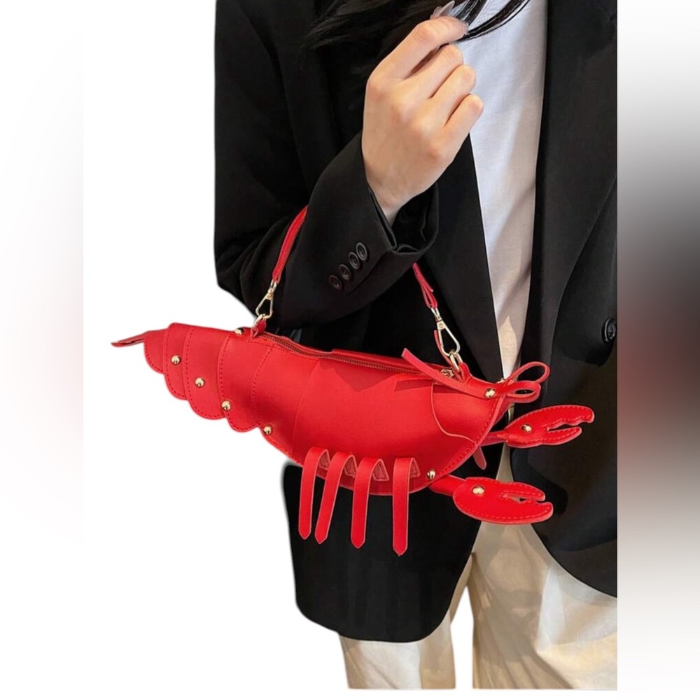 Boutique Red Lobster Statement Bag Coastal Chic Crossbody Purse - Picture 5 of 16